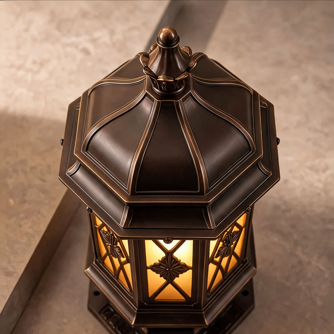 Modern Outdoor Pillar Light Wall Mounted Aluminum E27 Socket with Frosted Glass Shade