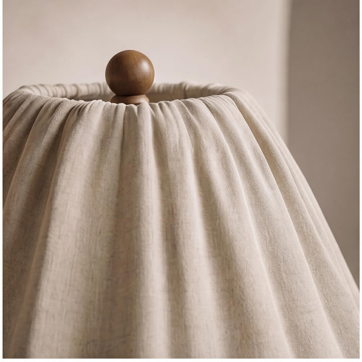 Modern Table Lamp with Pleated Fabric Shade Adjustable Brightness Metal Base LED Compatible 15 Inches