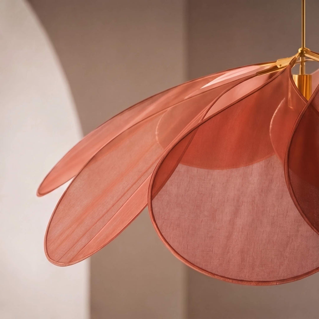 Modern Flower Pendant Lamp Adjustable Hanging Fabric Shade Metal LED Compatible E27 Bulb
