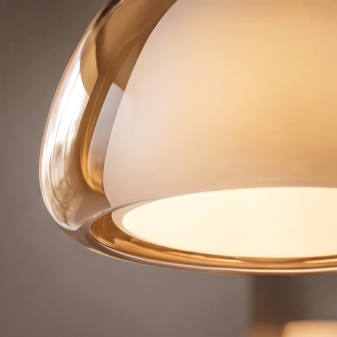 Modern Adjustable Pendant Lamp Glass Dome Hanging Light for Kitchen Dining Living Room