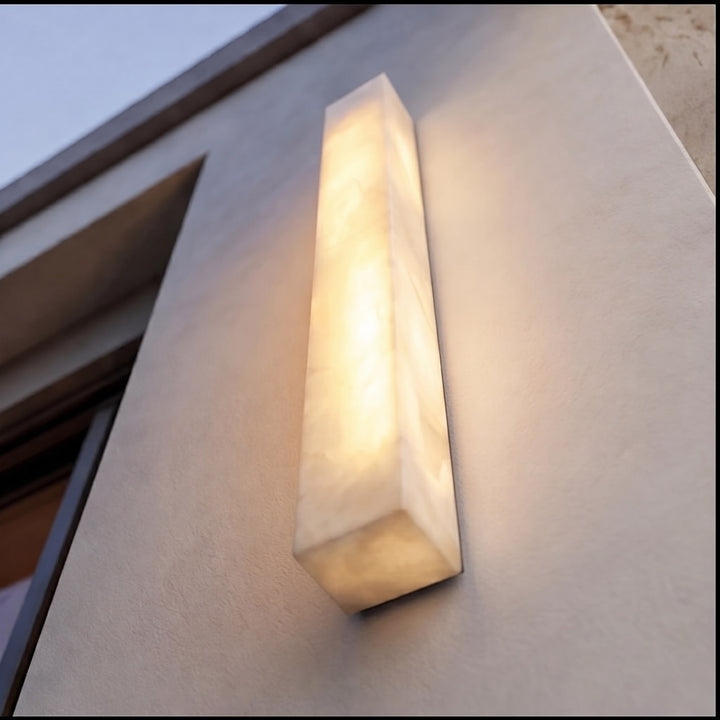Modern Rectangular Outdoor Wall Lamp Weather-Resistant Resin LED Lighting for Pathways and Patios