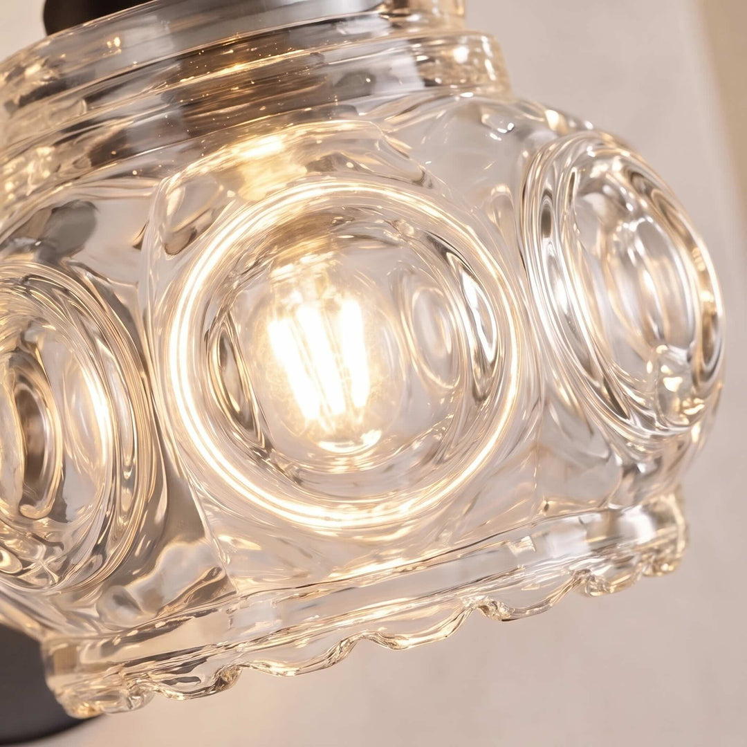 Contemporary Wall Sconce Lighting Iron and Glass Wall Light Adjustable for Bathroom Vanity