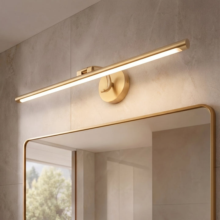 Modern Minimalist Wall Sconce Light Wall Mounted Copper Acrylic LED Bathroom Vanity Lamp