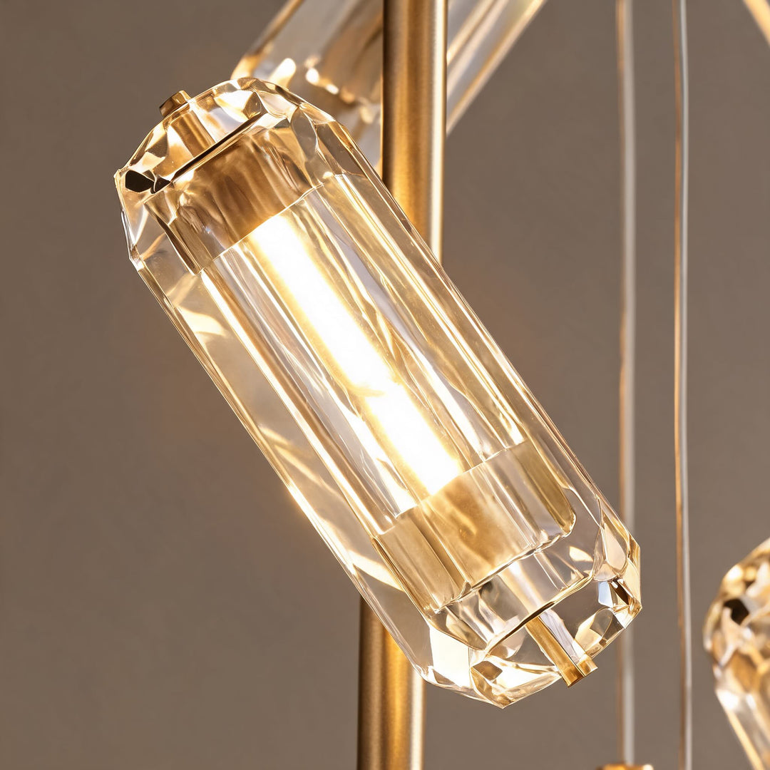 Modern Chandelier Light Adjustable Hanging Fixture Aluminum Frame Acrylic Shade 20-Light LED