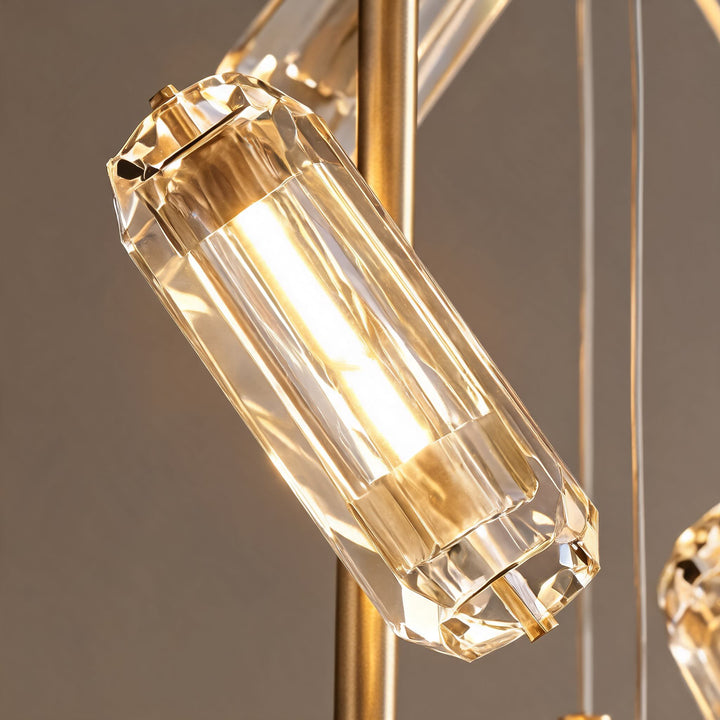 Modern Chandelier Light Adjustable Hanging Fixture Aluminum Frame Acrylic Shade 20-Light LED