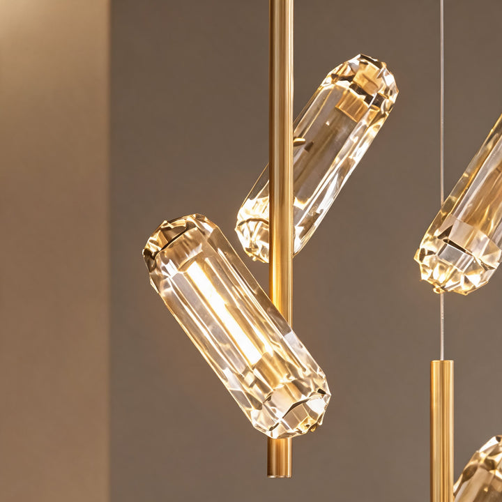 Modern Chandelier Light Adjustable Hanging Fixture Aluminum Frame Acrylic Shade 20-Light LED