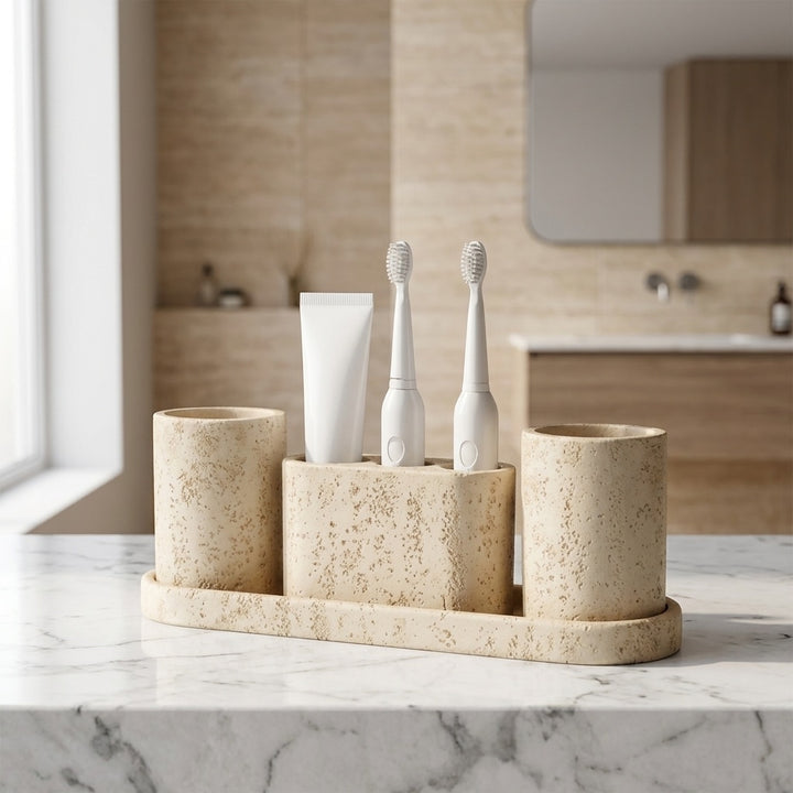 Minimalist Decorative Tray Sandstone Accent for Bathroom Vanity and Home Decor