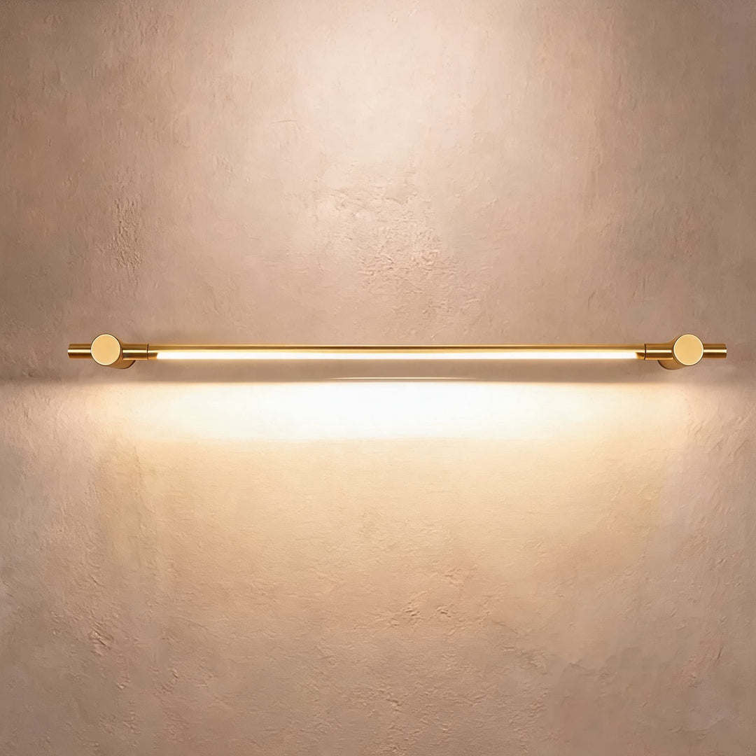 Modern Brass Bathroom Vanity Light Wall Mounted LED Fixture with Acrylic Shade 35.4 Inches