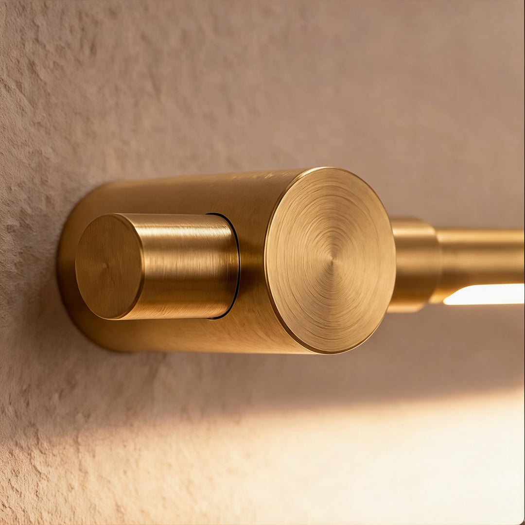 Modern Brass Bathroom Vanity Light Wall Mounted LED Fixture with Acrylic Shade 35.4 Inches