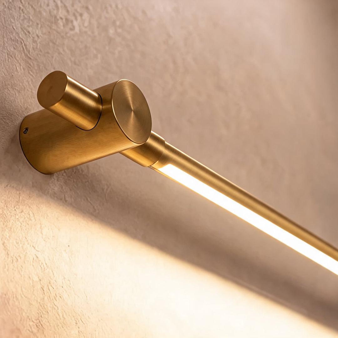 Modern Brass Bathroom Vanity Light Wall Mounted LED Fixture with Acrylic Shade 35.4 Inches