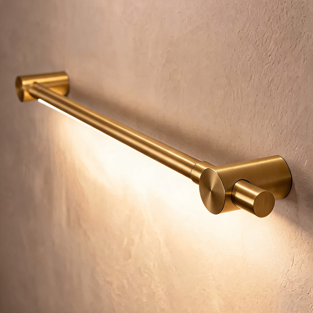 Modern Brass Bathroom Vanity Light Wall Mounted LED Fixture with Acrylic Shade 35.4 Inches