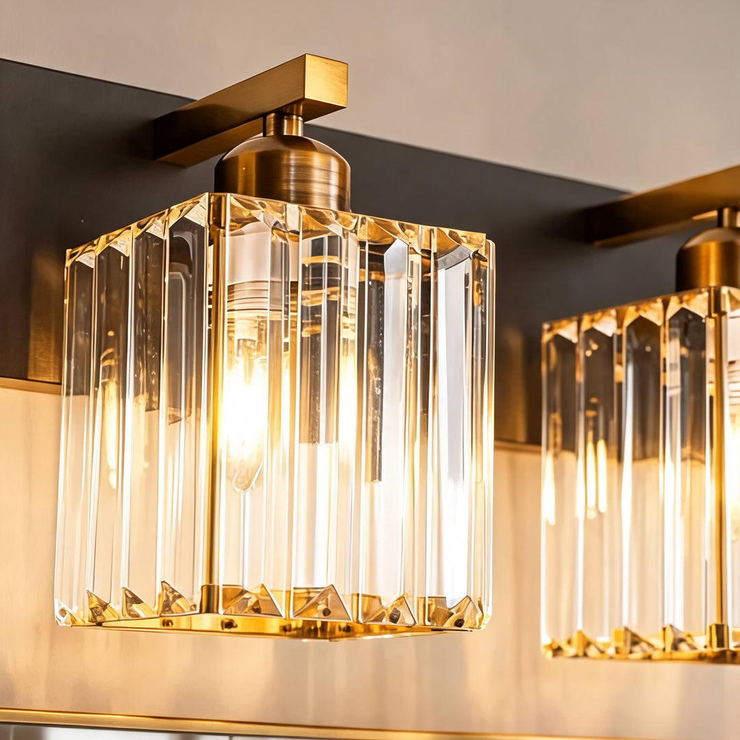 Modern Wall Sconce Lighting Hardwired Metal Crystal Shade 4-Light Design for Elegant Home Decor