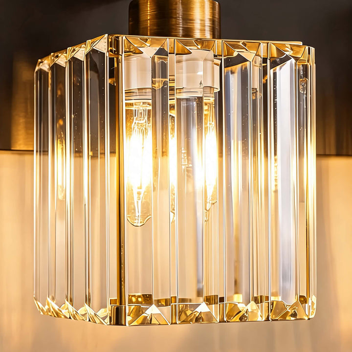 Modern Wall Sconce Lighting Hardwired Metal Crystal Shade 4-Light Design for Elegant Home Decor