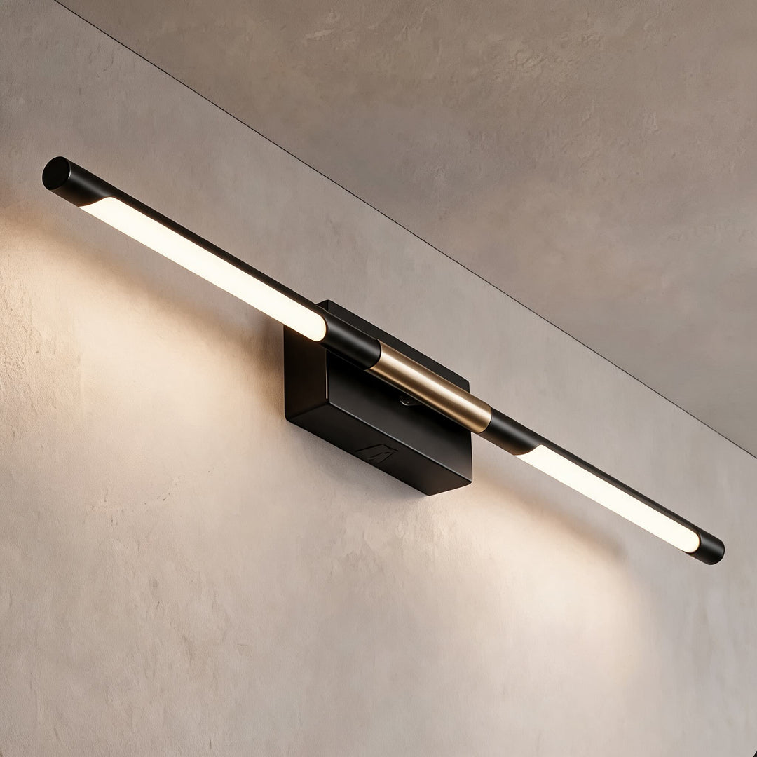 Modern Bathroom Vanity Light Bar Wall Mounted Black Acrylic LED Fixture for Soft Illumination