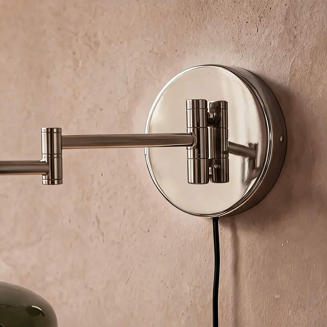Modern Wall Sconce Lighting with Adjustable Arm and Metal Shade for Versatile Plug-in Use