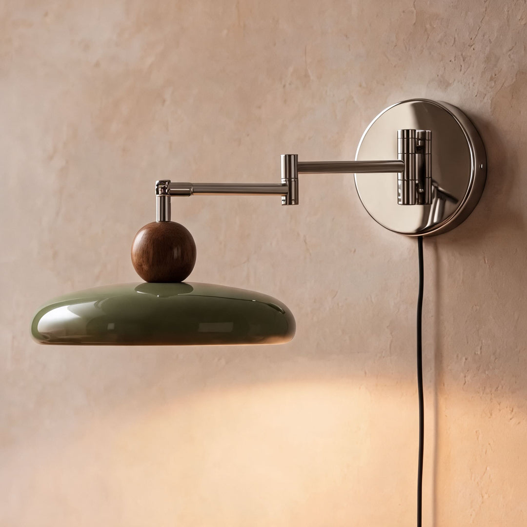Modern Wall Sconce Lighting with Adjustable Arm and Metal Shade for Versatile Plug-in Use