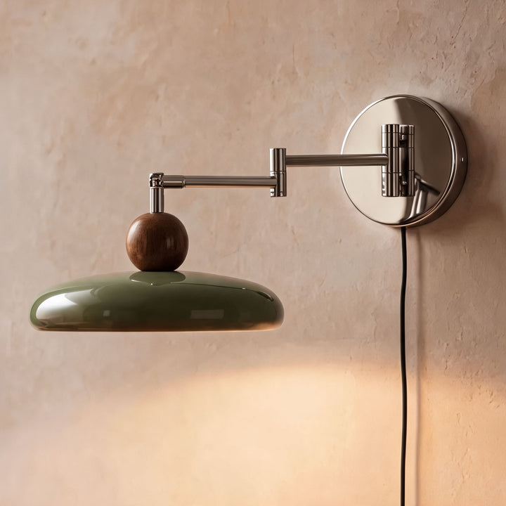 Modern Wall Sconce Lighting with Adjustable Arm and Metal Shade for Versatile Plug-in Use