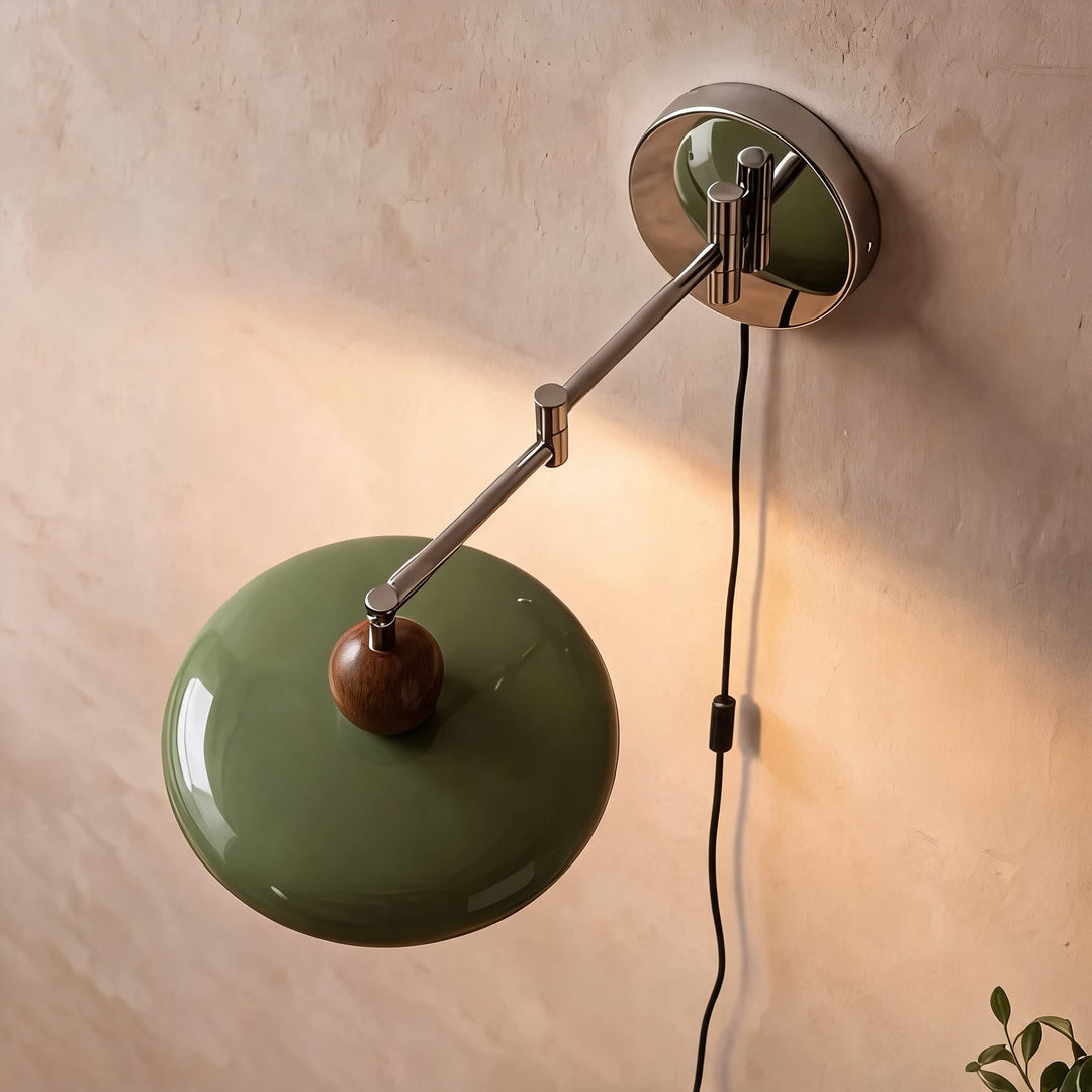Modern Wall Sconce Lighting with Adjustable Arm and Metal Shade for Versatile Plug-in Use