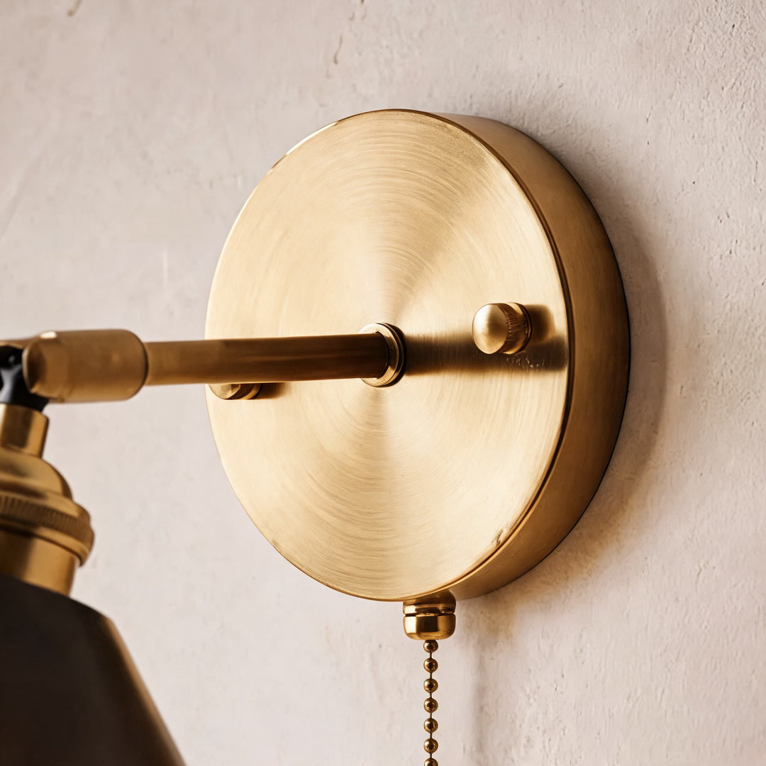 Rustic Wall Light Wooden Sconce Adjustable Brass Fixture E26/E27 Base Max 40W