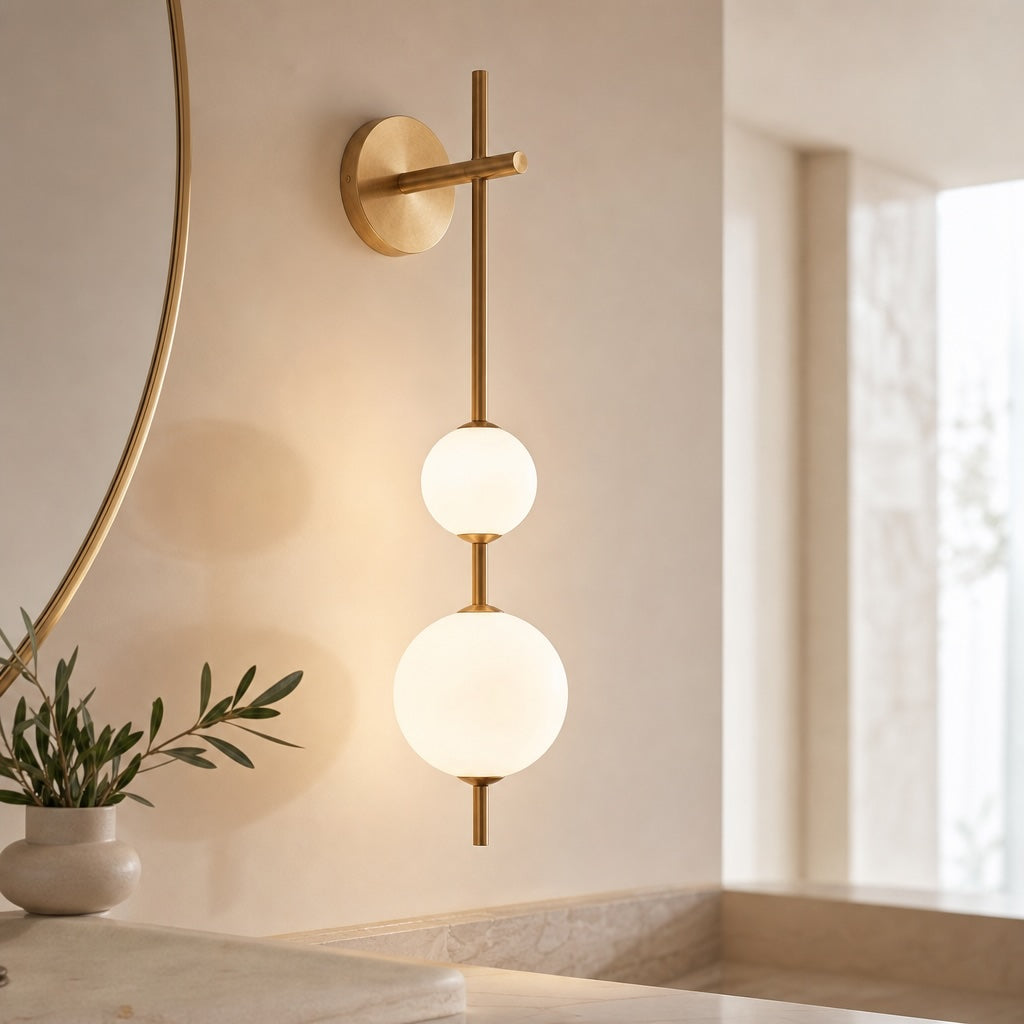Modern Wall Light Sconce Glass Shade Wall Mounted Adjustable LED Fixture