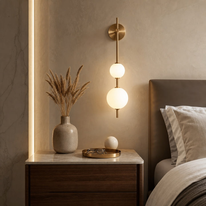 Modern Wall Light Sconce Glass Shade Wall Mounted Adjustable LED Fixture