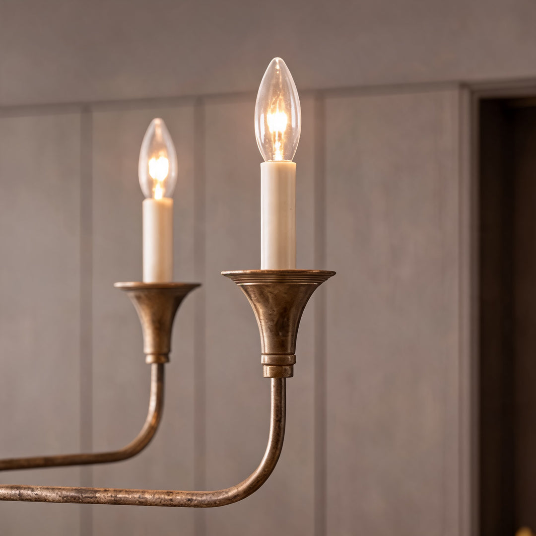Modern Chandelier Light 5-Head Adjustable Brass Flush Mount E14 Candelabra Bulbs Exposed