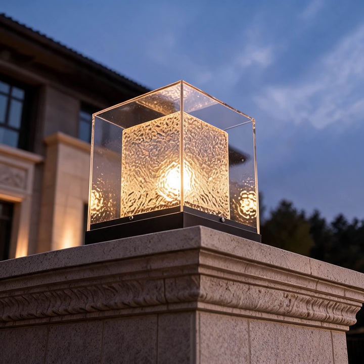 Modern Outdoor Pillar Light Ground Mounted Stainless Steel LED Warm White IP65 Waterproof