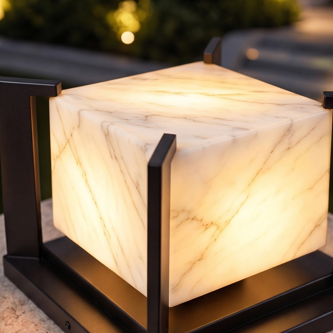 Solar Garden Light Modern Pillar Adjustable Height Stainless Steel LED Tri-Color Outdoor Lights