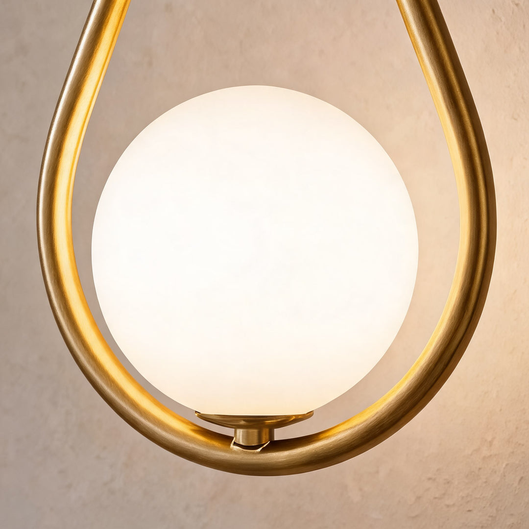 Modern Brass Wall Light Adjustable Wall Mounted Glass Shade LED Fixture for Indoor Use
