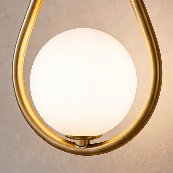 Modern Brass Wall Light Adjustable Wall Mounted Glass Shade LED Fixture for Indoor Use