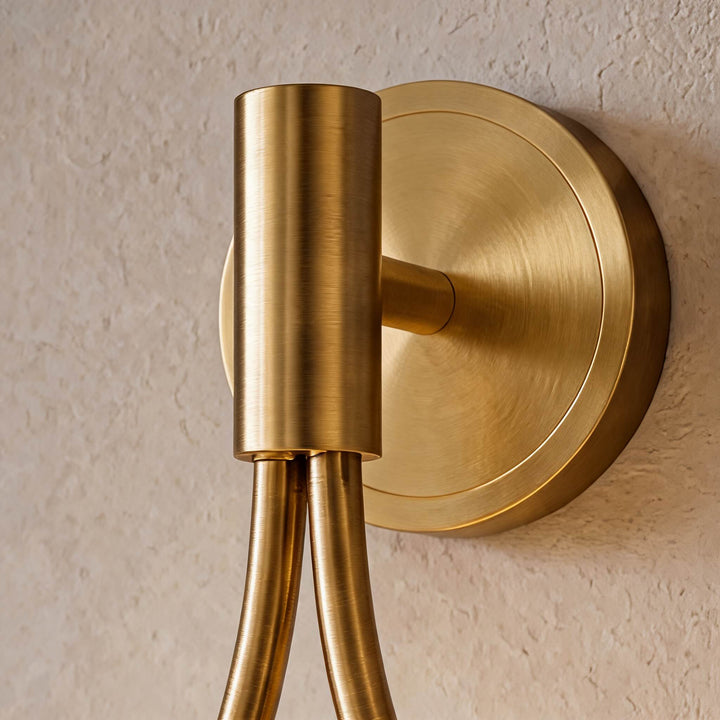 Modern Brass Wall Light Adjustable Wall Mounted Glass Shade LED Fixture for Indoor Use
