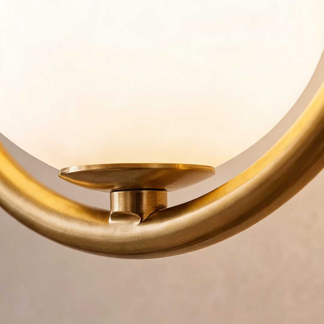 Modern Brass Wall Light Adjustable Wall Mounted Glass Shade LED Fixture for Indoor Use