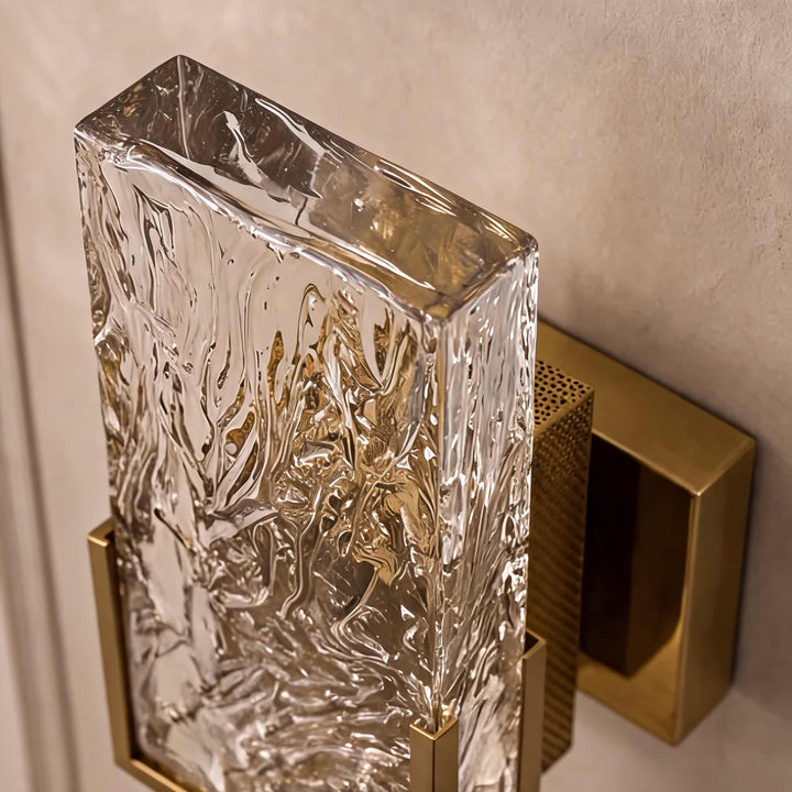 Modern Wall Light Fixture Metal Frame Clear Crystal E14 LED Compatible Hardwired Design
