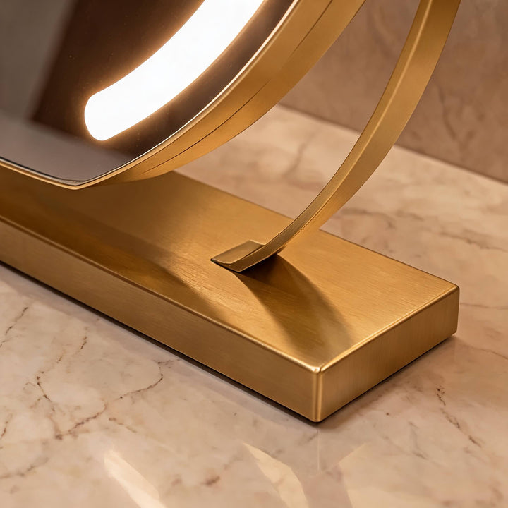 Modern Makeup Mirror with Lights Tabletop Adjustable 15x Magnification LED Energy Efficient