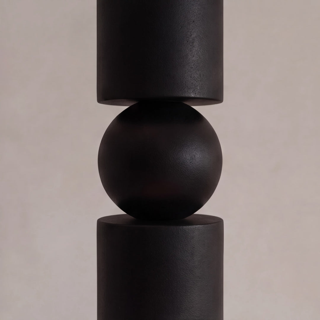 Modern Black Pendant Light with Adjustable Dimmable LED and Geometric Metal Design