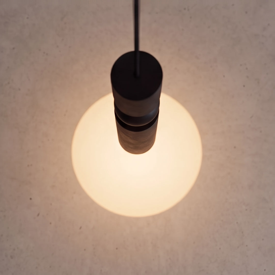 Modern Black Pendant Light with Adjustable Dimmable LED and Geometric Metal Design