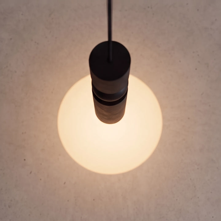 Modern Black Pendant Light with Adjustable Dimmable LED and Geometric Metal Design