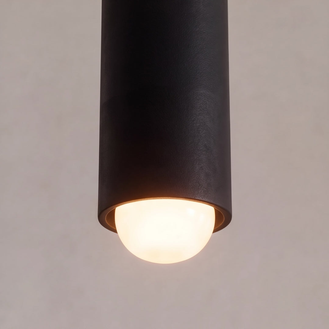 Modern Black Pendant Light with Adjustable Dimmable LED and Geometric Metal Design