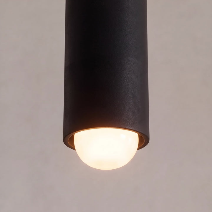 Modern Black Pendant Light with Adjustable Dimmable LED and Geometric Metal Design