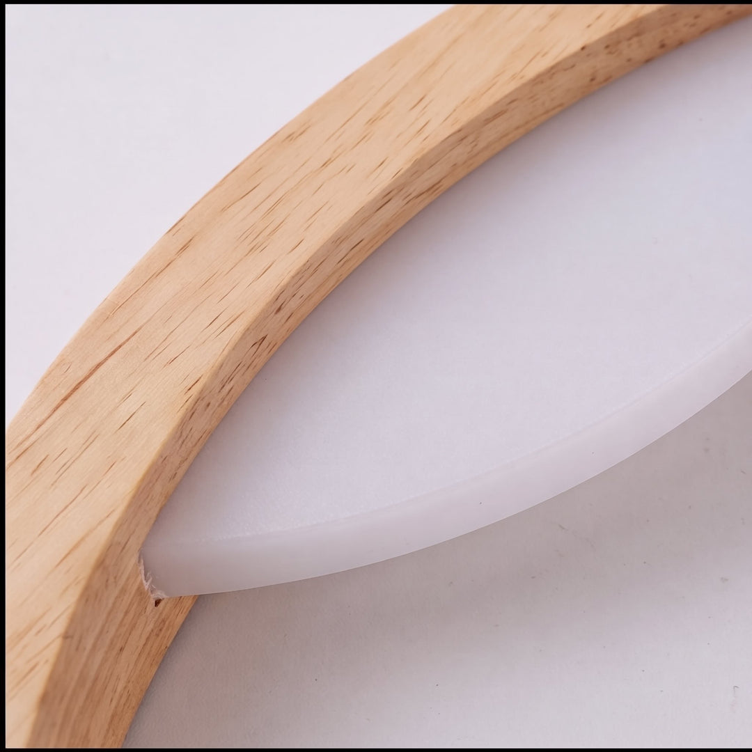 Modern Leaf Flush Mount Ceiling Light Natural Oak Wood Acrylic LED Dimmable 3-5 Light Options