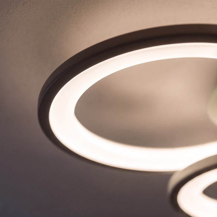 Modern Multi Ring Flush Mount Ceiling Light Metal Acrylic LED Dimmable Adjustable
