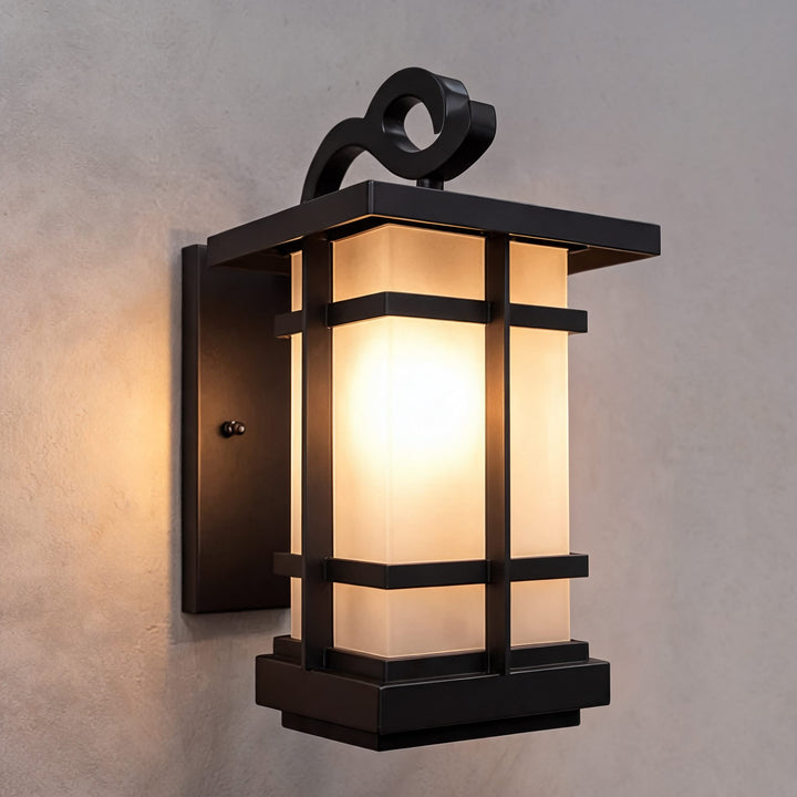 Modern Outdoor Wall Lantern Adjustable Wall Mounted Aluminum Frosted Glass LED IP65 Waterproof