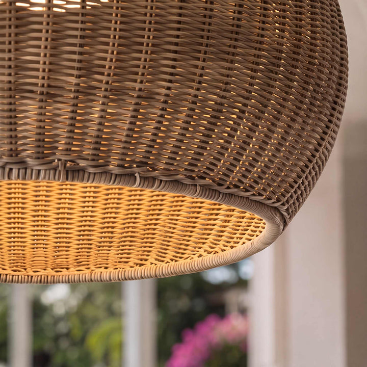 Modern Flush Mount Ceiling Light Rattan Design IP55 Waterproof LED E27 Socket