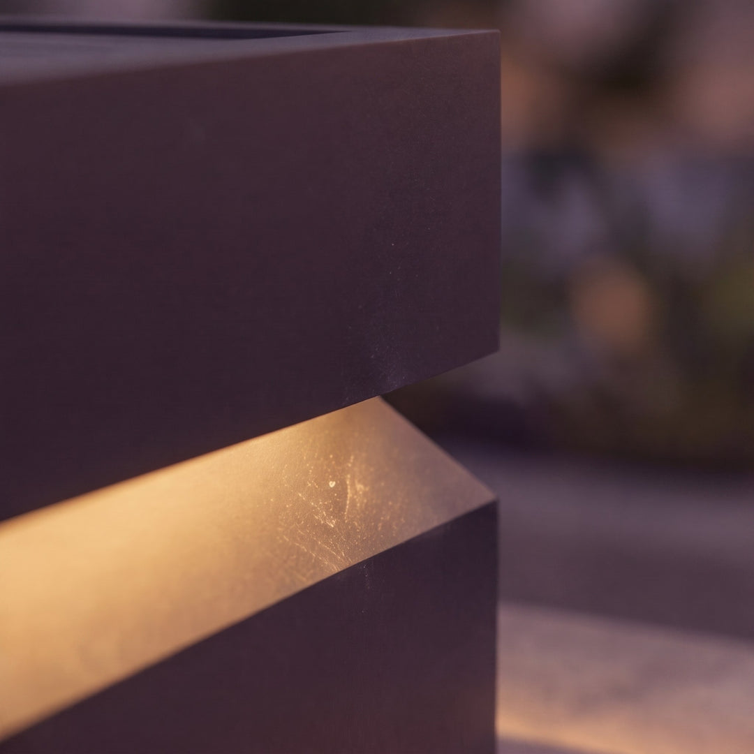 Modern Outdoor Solar Lights Wall Mounted Stainless Steel Waterproof LED 3000K Warm Light