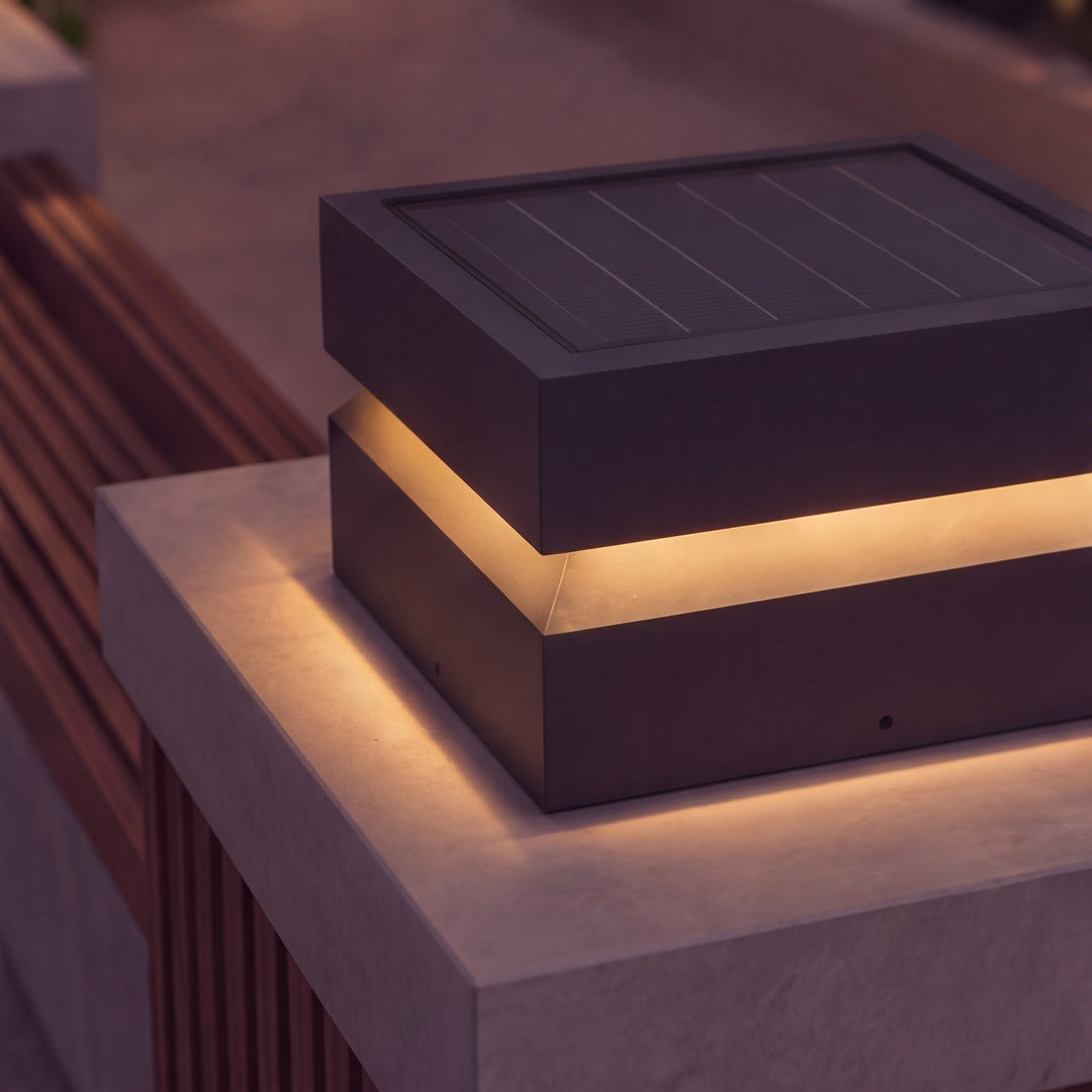 Modern Outdoor Solar Lights Wall Mounted Stainless Steel Waterproof LED 3000K Warm Light