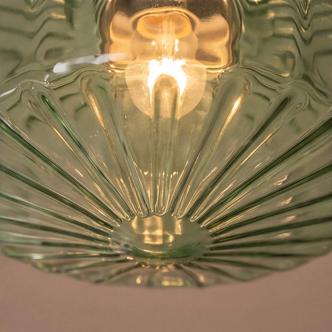 Modern Flush Mount Ceiling Light Chrome Corrugated Glass LED Adjustable Fixture
