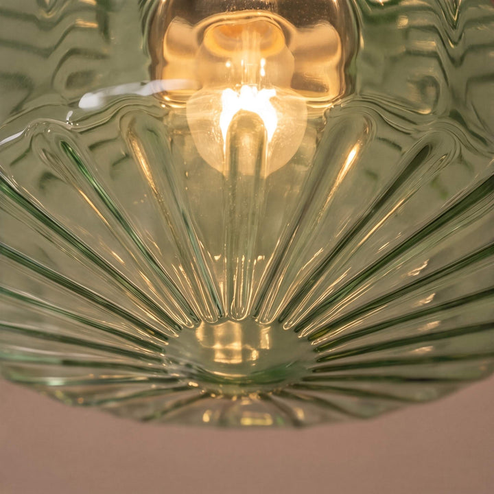 Modern Flush Mount Ceiling Light Chrome Corrugated Glass LED Adjustable Fixture