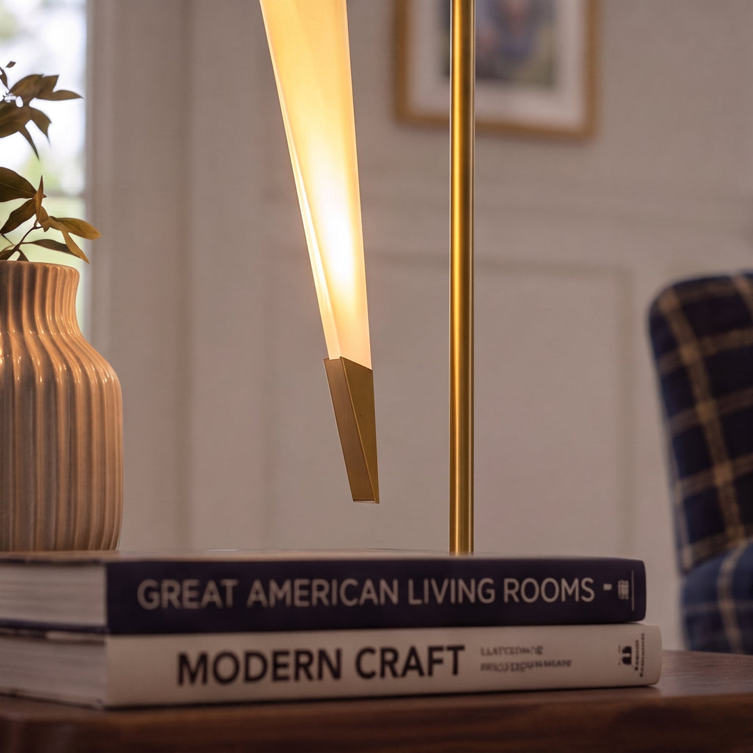 Modern Table Lamp Adjustable Metal Base LED Light for Bedroom and Desk Use