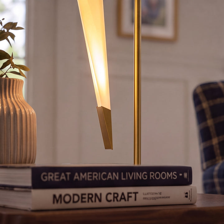 Modern Table Lamp Adjustable Metal Base LED Light for Bedroom and Desk Use