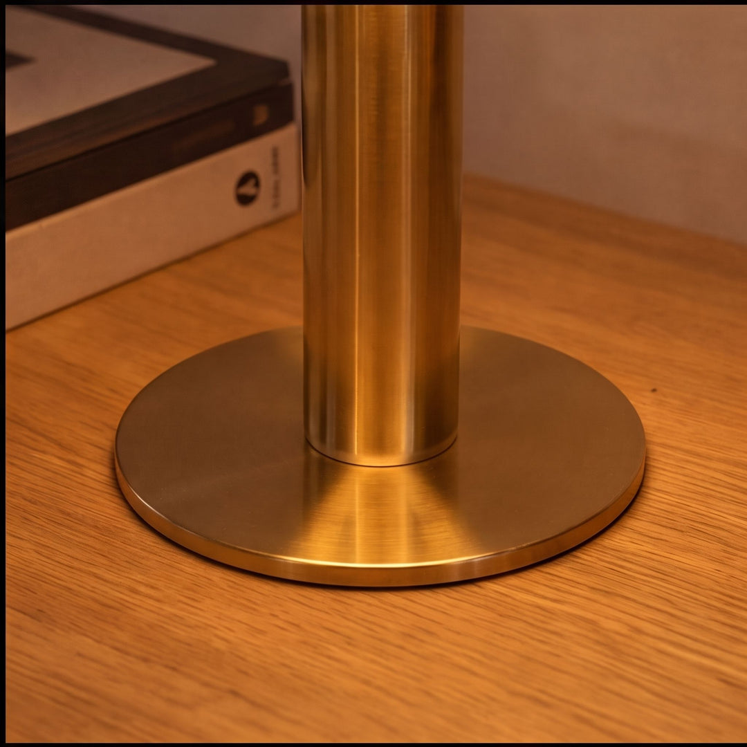 Modern Table Lamp with Alabaster Shade and Bronze Base LED Compatible for Bedroom or Desk Use
